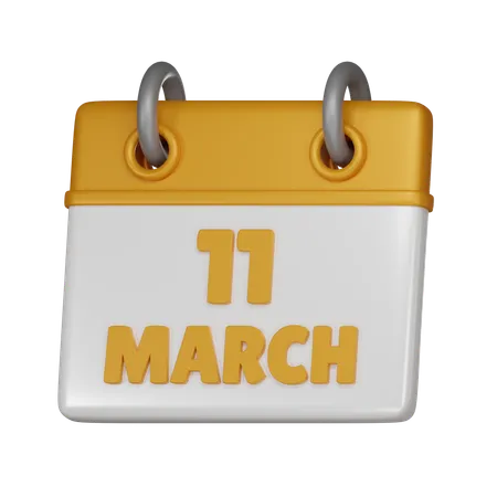 11 March  3D Icon