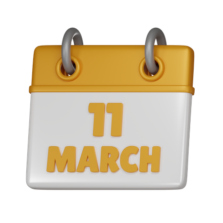 11 March  3D Icon