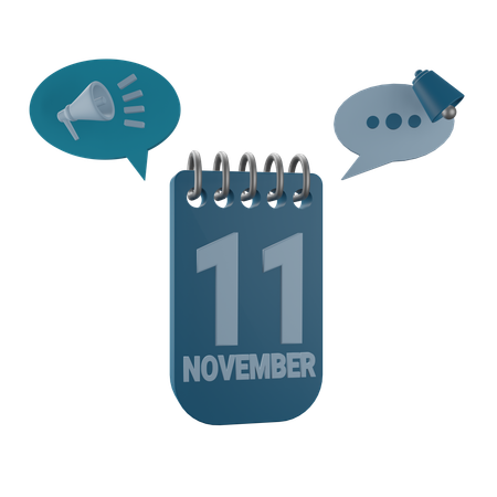 11 November  3D Icon