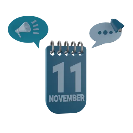 11 November  3D Icon