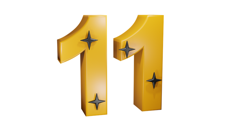 11 Number  3D Icon