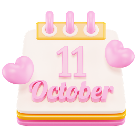 11 October  3D Icon