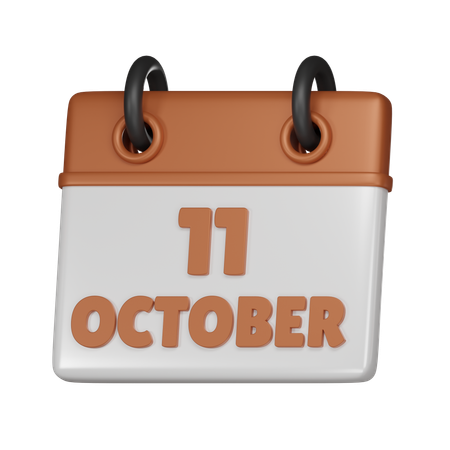 11 October  3D Icon