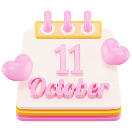 11 October  3D Icon