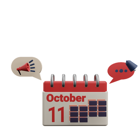 11 october  3D Icon