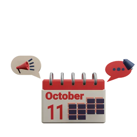 11 october  3D Icon