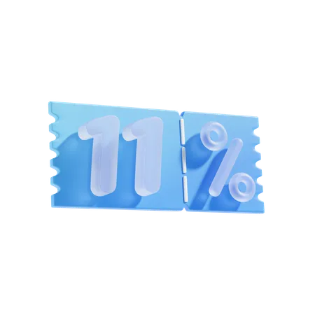 11 Percent Off 3 D Icon Illustratrion 3D Icon