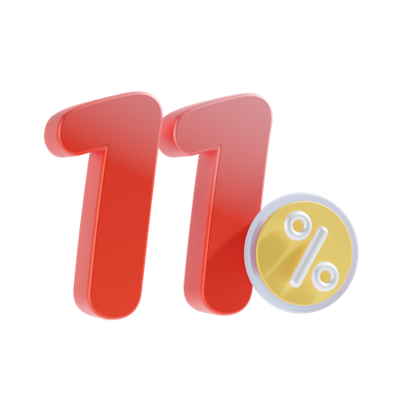 11 Percent  3D Icon