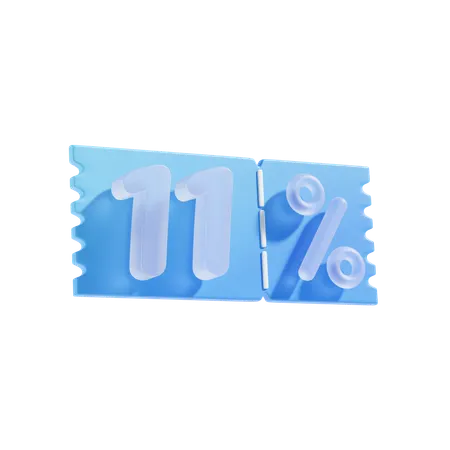 11 Percent  3D Icon