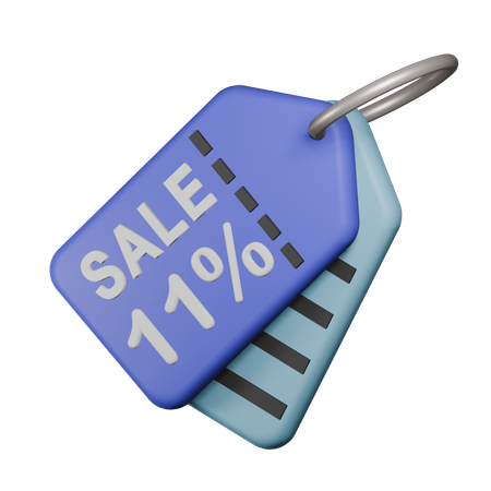 11% Sale Tag  3D Icon