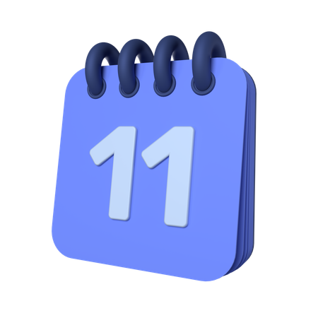 11th Calendar  3D Icon