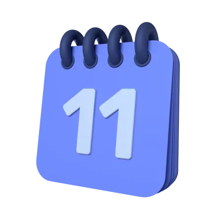 11th Calendar  3D Icon