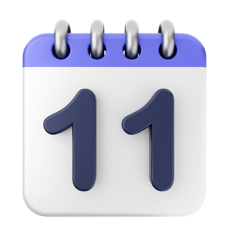 11th Calendar  3D Icon