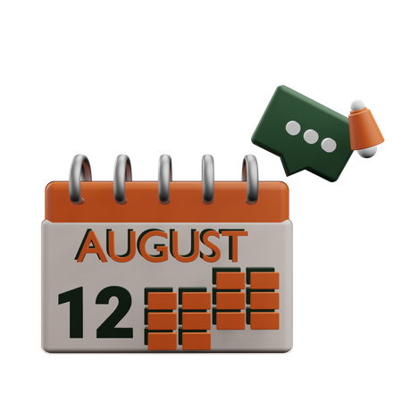 12 august  3D Icon