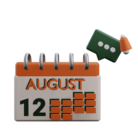 12 august  3D Icon