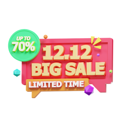 12 12 Big Sale  3D Icon