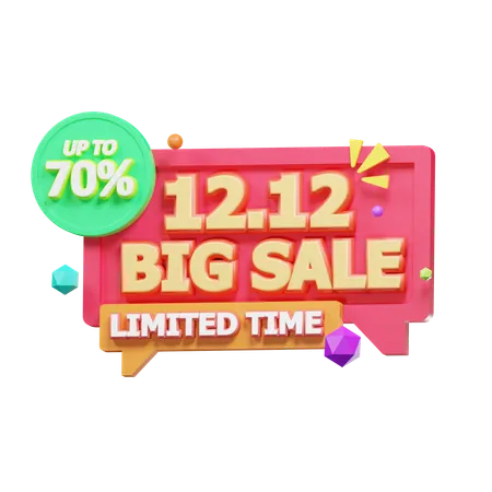 12 12 Big Sale  3D Icon