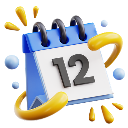 12 date  3D Icon