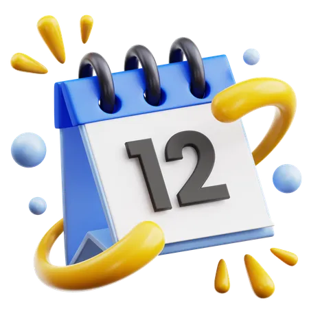 12 date  3D Icon