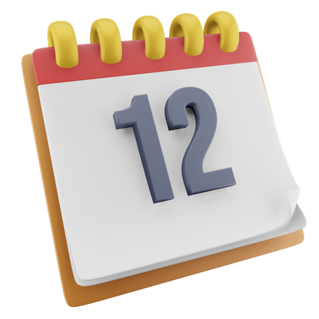 12 Date  3D Icon