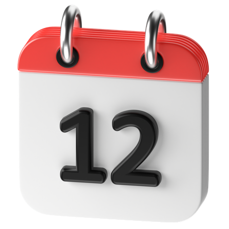 12 Date  3D Icon