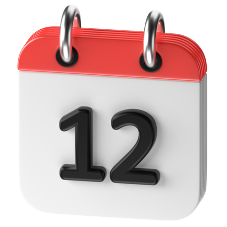 12 Date  3D Icon