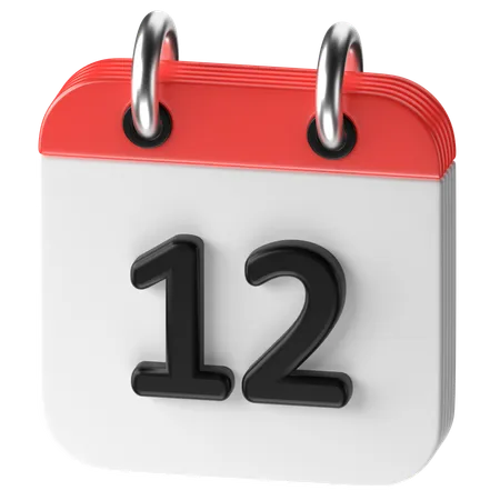 12 Date  3D Icon