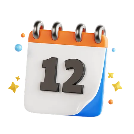 12 Date  3D Icon