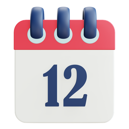 12 Date  3D Icon