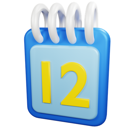 12 Date  3D Icon