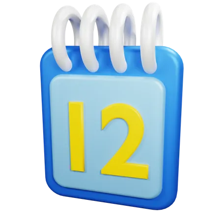 12 Date  3D Icon