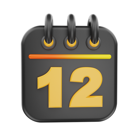 12 Date  3D Icon