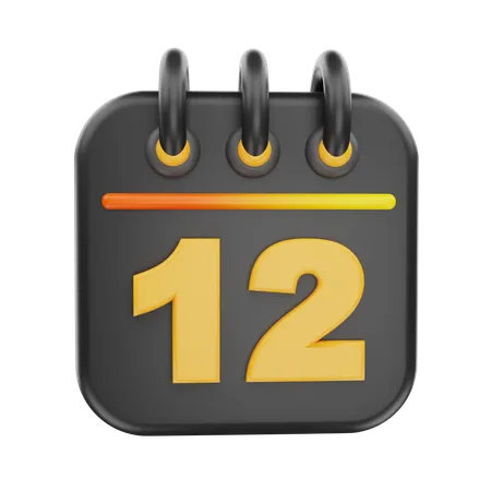 12 Date  3D Icon