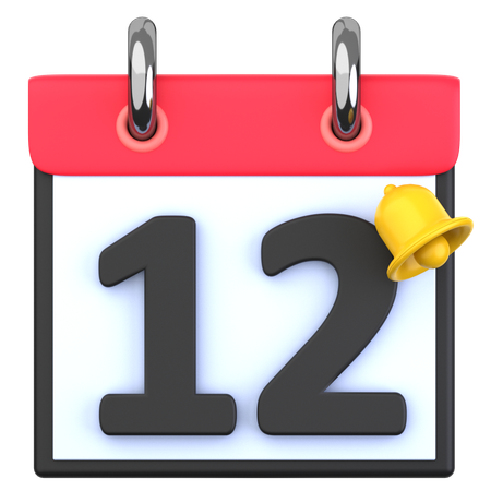 12 Date  3D Icon