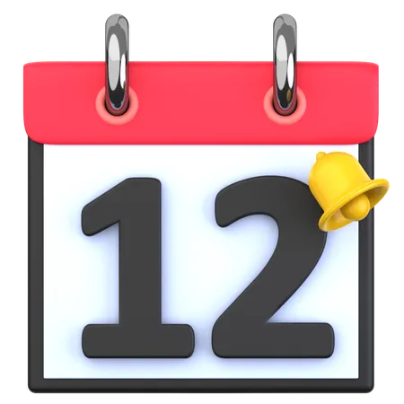 12 Date  3D Icon