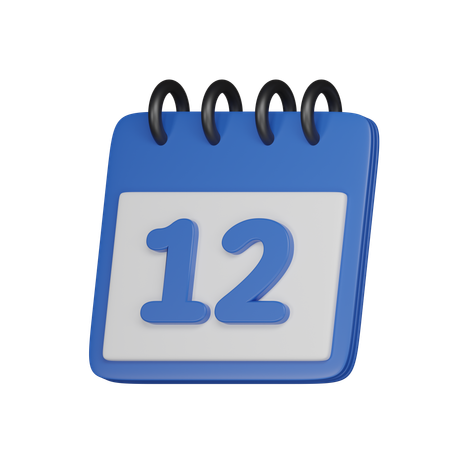 12 Date  3D Icon