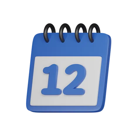 12 Date  3D Icon