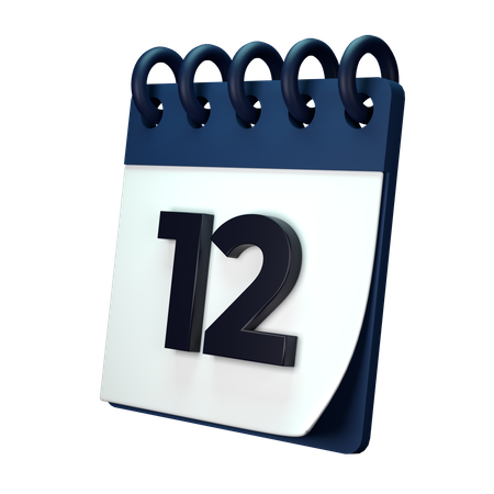 12 Date  3D Icon