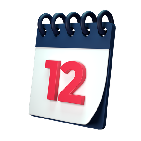 12 Date  3D Icon