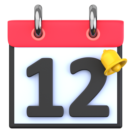 12 Date  3D Icon