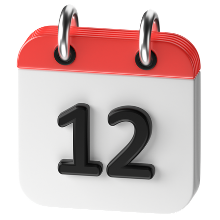 12 Date  3D Icon