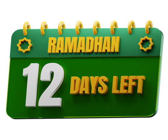 12 Days Left to Ramadan  3D Icon