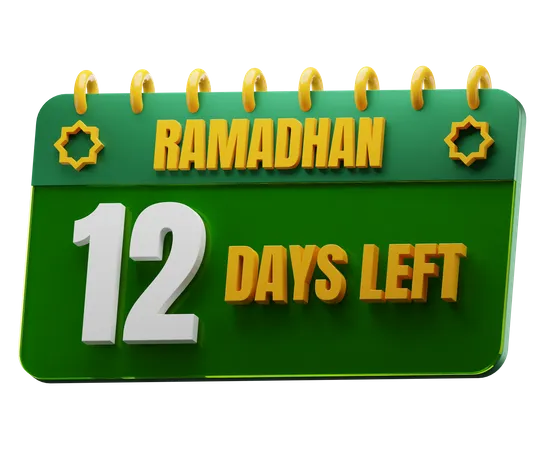 12 Days Left to Ramadan  3D Icon
