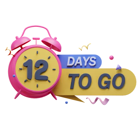 12 Days To Go  3D Icon