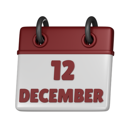 12 de dezembro  3D Icon