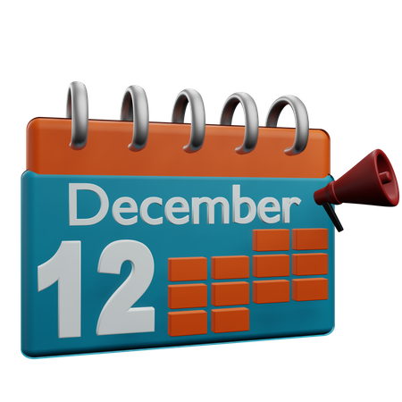 12 de dezembro  3D Icon