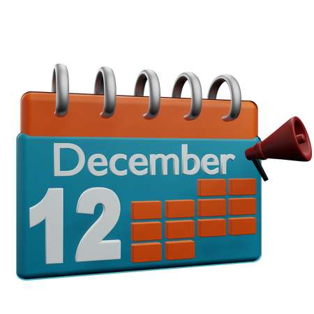 12 December  3D Icon