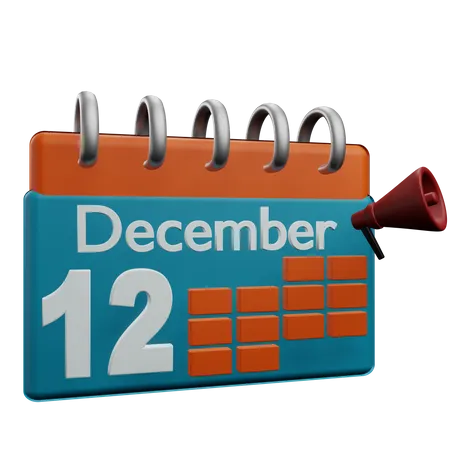 12 December  3D Icon