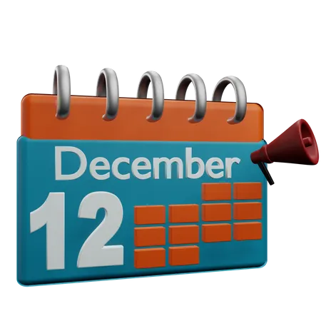 12 décembre  3D Icon