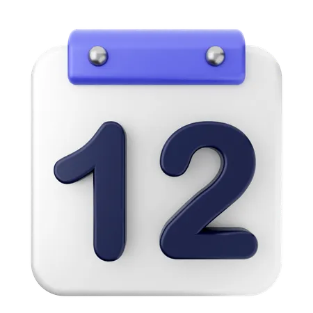 12º Calendario  3D Icon